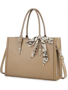 Women's Khaki PU Leather Waterproof Bag Work for Office Travel Shoulder Bags